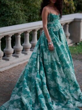 Selkie Cedar Toile Roman Holiday Gown